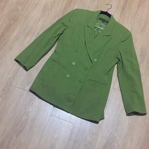 Green Double Breasted Skirt Suit